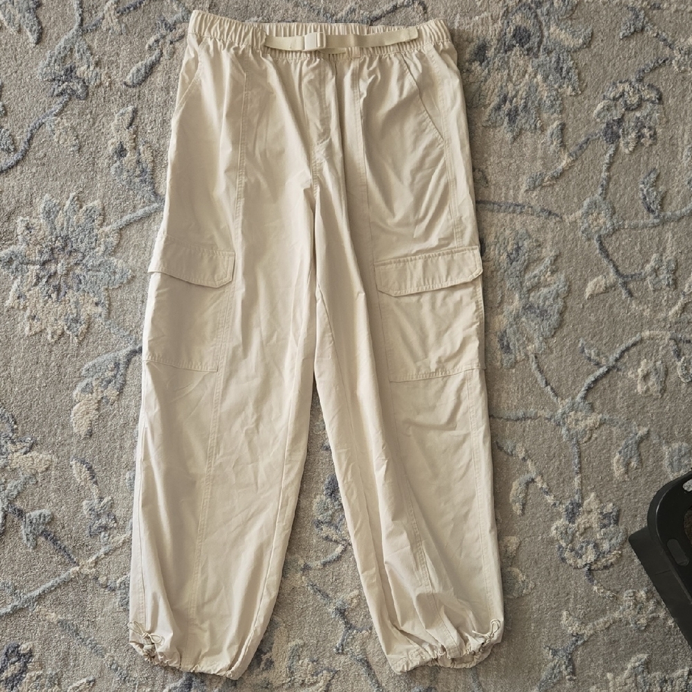 Avia Light Beige Cargo Joggers with Elastic Cuffs